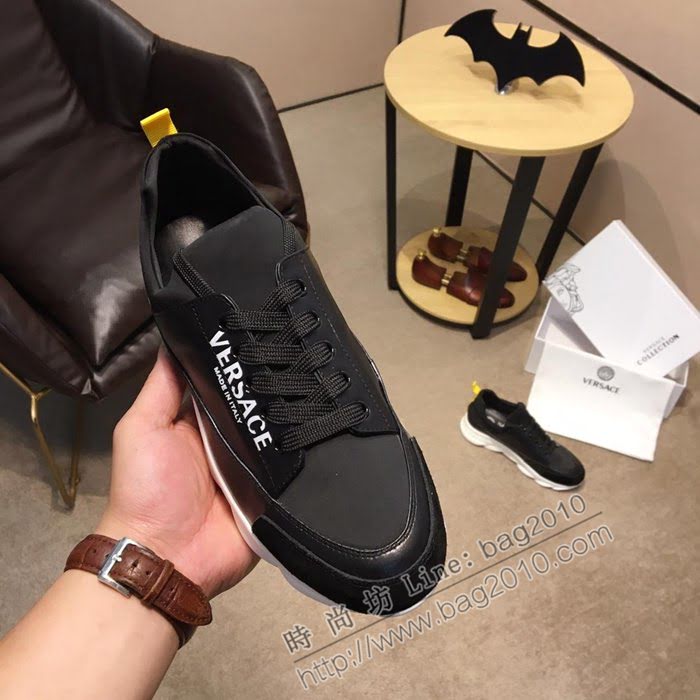 VERSACE男鞋 2019新款 專櫃同步 範思哲黑色休閒鞋  jpx1214